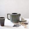 Théière vert de gris 1L en céramique artisanale et son filtre