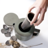 Théière vert de gris en céramique artisanale avec filtre
